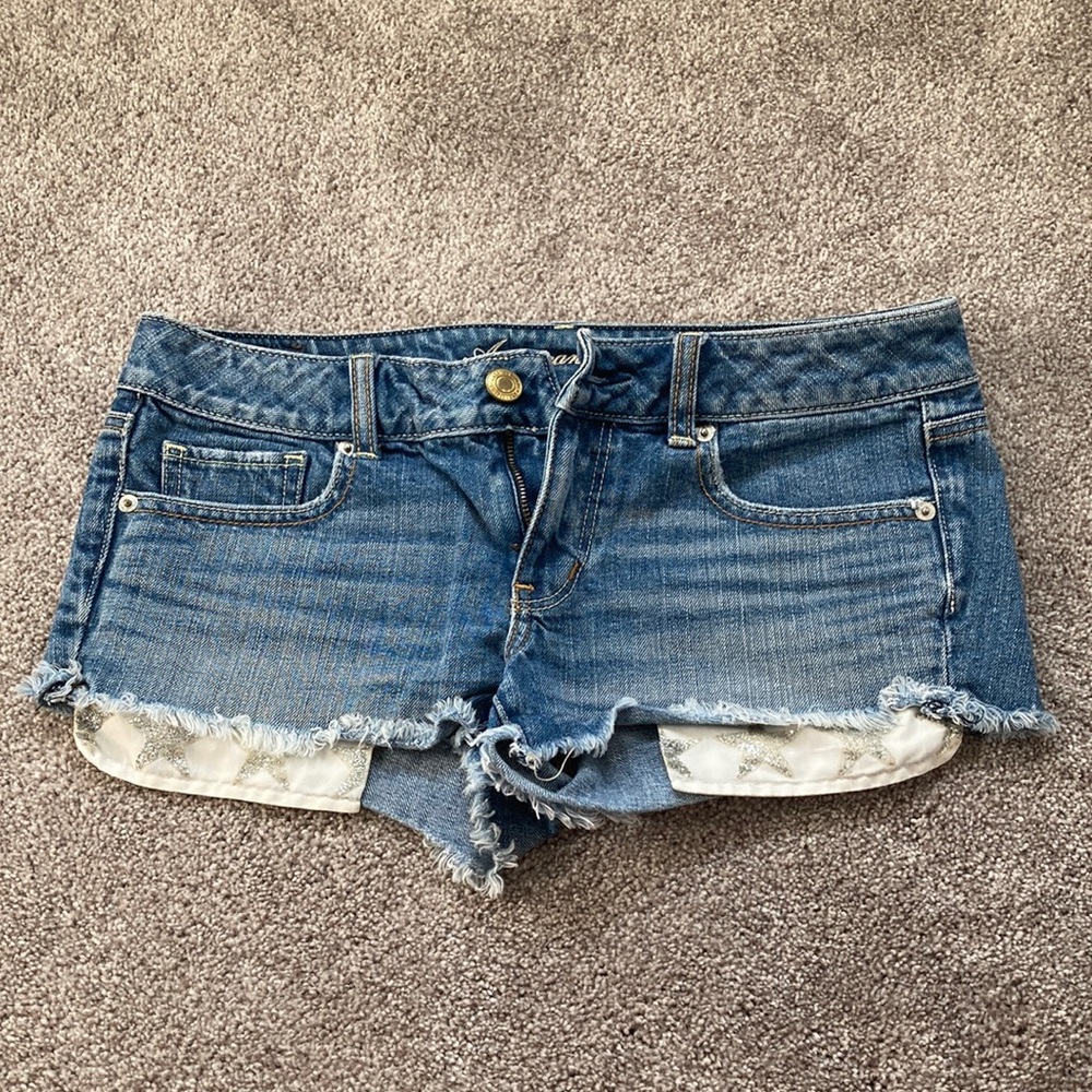 American Eagle 6 denim shorts with pocket accent